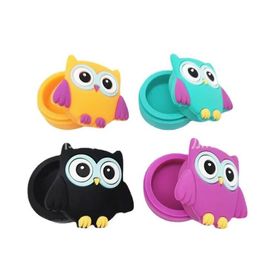 Owl shape wax containers cartoon silicone box 11ml silicon container food grade jars dab dabber tool storage