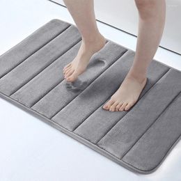 Bath Mats Bathroom Rug Thickened Memory Sponge Coral Flannel Carpet For Door Absorbent Floor Mat Toilet Non-slip Foot