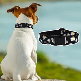 Dog Collars Adjustable Pet Collar With Traction D-ring Flower For Small To Dogs Safety Boys