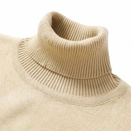 new Knit Turtleneck Sweater Autumn Men's Collar Sweater Keep Warm Men Jumper Woolen Sweater k3Xt#