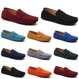 Men Casual Shoes Espadrilles Triple Black White Brown Wine Red Navy Khaki Mens Suede Leather Sneakers Slip On Boat Shoe Outdoor Flat Driving Jogging Walking 38-52 A032