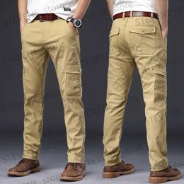 Men's Pants 2023 New Mens Cargo Pants Loose Army Tactical Pants Multi-pocket Casual Trousers Pantn Homme Male Cotton Military Overalls T240326