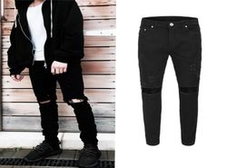 VFIVE UNFOUR Vintage 2018 Fashion skinny ripped rockstar hip hop Fashion men skinny slim hole damage soft solid jeans pencil pant4051394