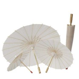 Umbrellas 100Pcs Handmade Diameter 60Cm Plain White Colour Chinese Small Oilpaper Umbrella Parasols Decoration Drop Delivery Home Garde Dhsvy