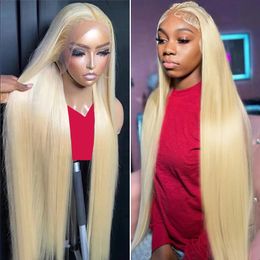 HD Transparent 613 Blonde Straight 13x6 Lace Frontal Wig Brazilian Colored Preplucked 13x4 Lace Front Wig Human Hair for Women