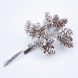 2024 10 Stück/Bündel Künstliche Pflanzen Gefälschte Tannenzapfen Dekorative Blumen Kränze Weihnachten Home Decor Diy Geschenke Handgemachte Pompon