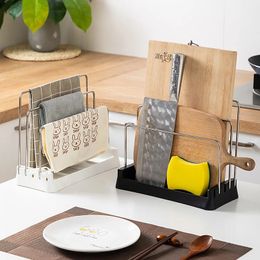 NEW Kitchen Knife Holder Three-bar Japanese Storage Rack Chopping Board Storage Shelf Rack Knife Block Stand Organizer Accessories