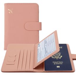 パスポートカバーPUレザーマン女性旅行パスポートホルダークレジットカードホルダーケースウォレットプロテクターカバーケース