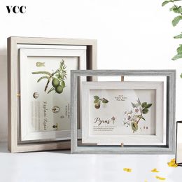 Frame Rotate Wood Photo Frame,Picture Frame Art,Nordic 10X15 13X18cm Poster Frame For Tabletop Decoration,Painting Frame