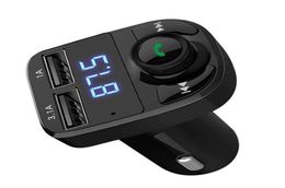 Chargers X8 FM Transmitter Aux Modulator Bluetoot car Bluetooth hands-free phone calls, fast charging Kit o MP3 Player with 3.1A Dual USB Charger Accessorie6374381