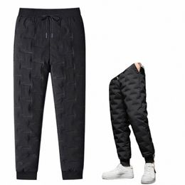 men Thicken Waterproof Warm Fleece Lined Casual Sport Pants Joggers Trousers Casual Cott-padded Solid Lace-up Pant M-5XL t8TR#