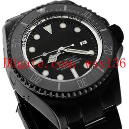 Top Quality 44MM Men's Casual Watch Sea-Dweller 116660 Black Ceramic in DLC PVD Sapphire Movement Automatic Mens Wrist Watche271Q