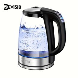 Upgrade Your Home Appliance with DEVISIB 2L Electric Kettle - Temperature Control & Keep Warm Function, Bpa-free Glass Tea Coffee Hot Water Boiler