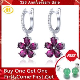 Dangle Earrings Stock Clearance Natural Rhodolite Garnet 925 Silver Drop Genuine Gemstone Special Style Fine Jewelry For Daily