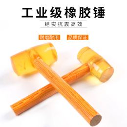 Hammer Wooden handle rubber tendon hammer rubber installation hammer plastic glue hammer for decoration nails leather nails tool