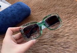 Stones 3862 Turquoise Green Blue Red Crystal Square Sunglasses 3862S Women fashion oversize sunglasses New with Case4982882