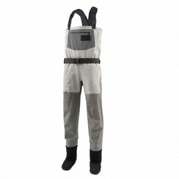 men's 4 Layer Polyester Fishing Wader Waterproof Fishing Pants Wading Neoprene Foot g0Jx#