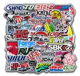 Car sticker 1050100pcs Cool Car Styling JDM Modification Stickers for Bumper Bicycle Helmet Motorcycle Mixed Vinyl Decals Sticke8792936