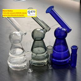 6.7" Colourful Oddly Glass Water Pipe + Free Glass Bowl 14mm Joint Banger Hanger Nail Glass Bongs Dab Rigs Oil Rig Beaker 969 LL