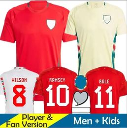 2024 Wales Soccer Jerseys JAMES BALE 24 25 Welsh Football Shirts JOHNSON N.WILLIAMS RODON T.ROBERTS CABANGO LEVITT MOORE THOMAS Men Kids Kit Jersey JJ 3.26