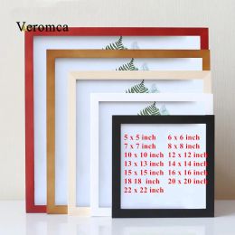 Frame Square Photo Frames Wooden Frame for Canvas Painting Desktop Poster Framed On The Wall Pleixglass Inside Pictures 40x40 50x50cm