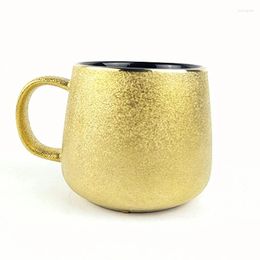 Mugs Ceramic Creative Gold Plated Coffee Cup Breakfast Milk Travel Teacup Home Decoration