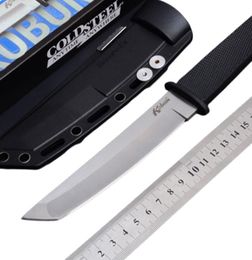 New Arrival Cold Steel 17T KOBUN Survival Stright knife Tanto Point Satin Blade Utility Fixed Blade Knies Hunting Tools shippi1482065