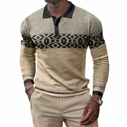 european And American Men's High-quality Lg Sleeved Polo Shirt Hot Selling Lg Sleeve Digital Printing Tops U8hP#