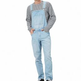 new European and American Men's Denim Jumpsuits Spring and Autumn Strap Jeans High Quality Lg Denim Bib Overalls For Men p7e3#