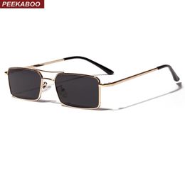 gold rectangular sunglasses men 2019 metal frame men retro small square sun glasses for women retro uv400 clear lens7701528