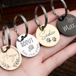 Tags Custom Dogs Supplies Dog Name ID Tag Collar Accessories Personalized Engraved Necklace For Dog Charm Stainless Steel Pet