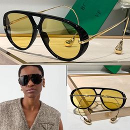 Designer sunglasses for men women 1273 Gold lenses avant-garde glasses acetate and metal oval full frame gold color Luxury fashionable and personalized sunglasses