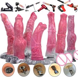 Sex Hine Attachment Senior Silicone Accessories Animal Dog Horse Dildos Anal Plug Strange Tentacle 3XLR Quick Connector