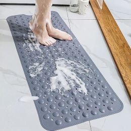 Mats NonSlip Bath Tub Mats Toilet Floor Rugs Home Shower Bathroom Carpets Bathroom Corner Shower Mat Suction Cup Drain Hole 100*40cm