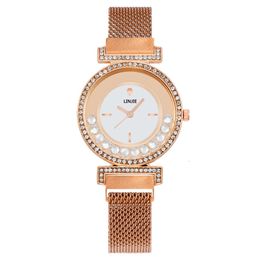 Fashion Flowing Rolling Diamond Women's Absorbent Iron Stone Lazy Man Milan Band Watch