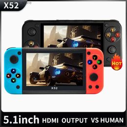 Portable Game Players Coopreme X52 handheld gaming console with a 5.1-inch high-definition screen portable audio player vintage classic games childrens gift Q240326