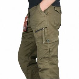 new 2022 Men Cargo Pants Multi Pockets Military Tactical Pants Men Outwear Streetwear Army Straight Slacks Casual Lg Trousers M9Yk#