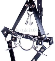 Faux Leather Belt Spider ORing Open Mouth Gag Head Harness Mask Nose Hook Toy R457310864