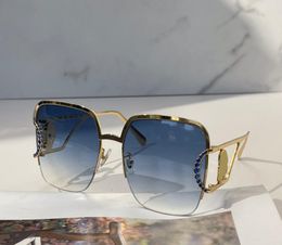 Sunglasses For Women Summer style 2093 AntiUltraviolet Retro Plate Square Metal half frame fashion Eyeglasses Random Box9652403