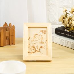 Frame Personalised Wooden Custom Photo Frame Sketch Effect 5 Inches Desktop Ornament For Family Anniversary Birthday Decorations