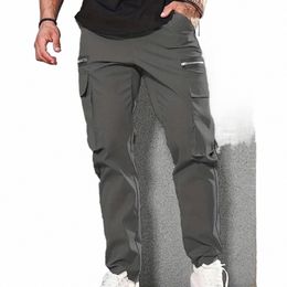 men Casual Trousers Men Trousers Comfortable Men's Cargo Pants with Drawstring Waist Multiple Pockets Soft Breathable for Casual W8qS#