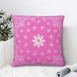 Pillow Case Denim With Pink Mandala Pattern Pillowcase Cushion Cover Home Sofa Car Decorative Throw Printing Fashion