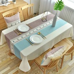 Modern Several Colour Stitching Printing Rectangular Tablecloth for Table Home Decoration Waterproof Coffee Tables Cover Manteles 240325