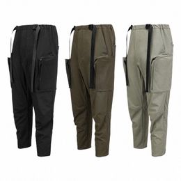 ninja ning 22ss Wide half drop crotch cargo pants versatile waist adjustment techwear techninja streetwear 27LO#