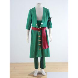 Anime Costumes One Piece Roronoa Zoro Cosplay High Quality Drop Delivery Apparel Otuf4