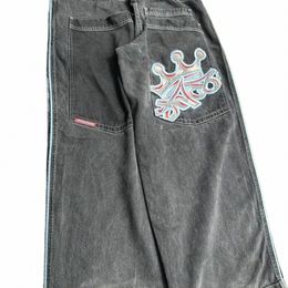 european and American High Street Vibe Letter Demin Pants Designed Y2K By Male Niche Jeans Men All Seas Beggar Wide Leg Pants Z5pD#