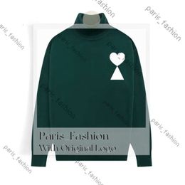 Unisex Designer Amis Sweater Women's Fashion Luxury Brand Sweater Loose A-line Small Red Heart Couple Lazy Top High Neck Sweater S-XL 718