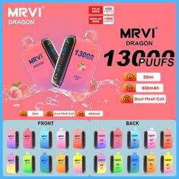 Original MRVI GRAGON 13000 6500 Puffs Disposable E Cigarette Vape Pen With Rechargeable 650mAh Battery 20ml Mesh Coil Display Pod 13000puff Dual Mode