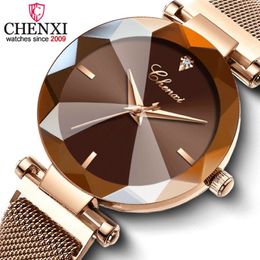 CHENXI watch Fashion 4 Colors Gem Cut Geometry Crystal Luxury Ladies Quartz Watches Women's Dress Watch Women Clock zegarek d260B