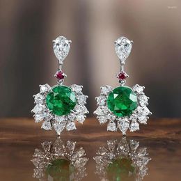 Dangle Earrings CAOSHI Luxury Female With Dazzling Green Zirconia Gorgeous Women Party Accessories Aesthetic Lady Jewellery Gift